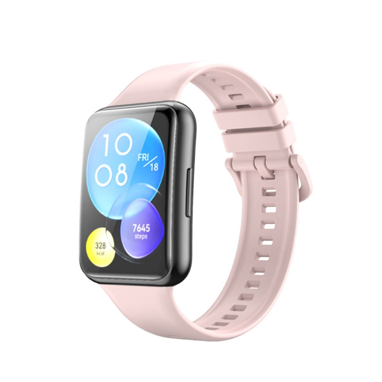 For Huawei Watch Fit 2 Solid Color Silicone Watch Band