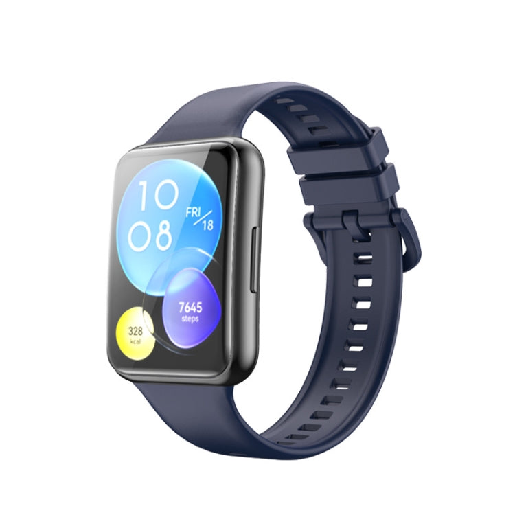 For Huawei Watch Fit 2 Solid Color Silicone Watch Band