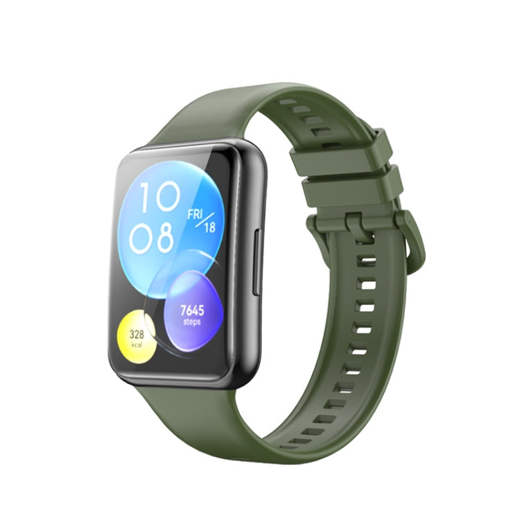 For Huawei Watch Fit 2 Solid Color Silicone Watch Band