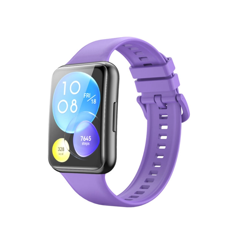 For Huawei Watch Fit 2 Solid Color Silicone Watch Band