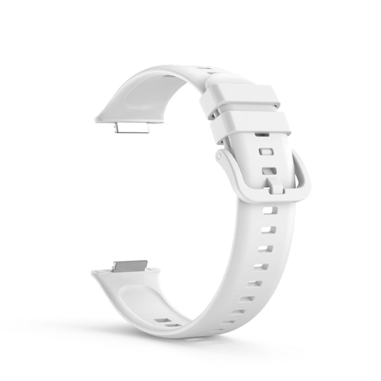 For Huawei Watch Fit 2 Solid Color Silicone Watch Band  - White