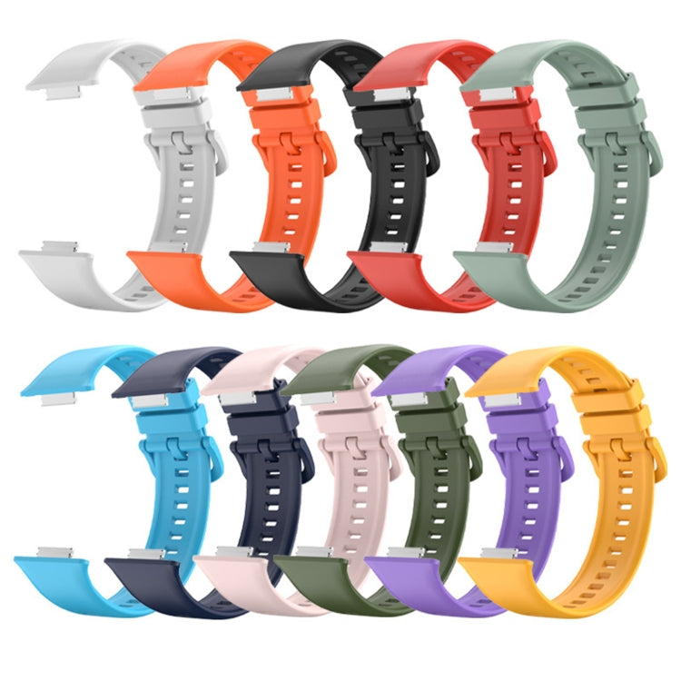 For Huawei Watch Fit 2 Solid Color Silicone Watch Band