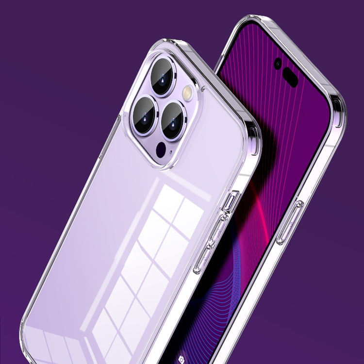 For iPhone 14 Pro Shockproof TPU + Single-sided Glass Protective Phone Case(Transparent)
