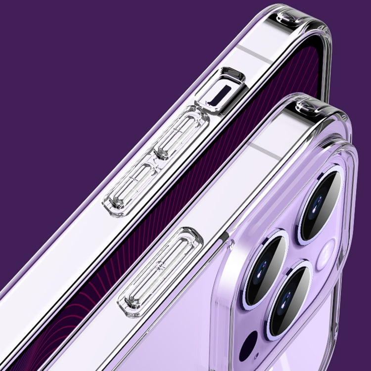 For iPhone 14 Pro Shockproof TPU + Single-sided Glass Protective Phone Case(Transparent)