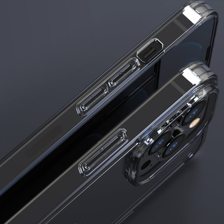 For iPhone 12 Shockproof TPU Single-sided Glass Protective Phone Case(Translucent Black)