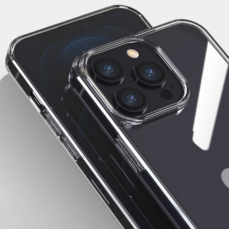 For iPhone 12 Shockproof TPU Single-sided Glass Protective Phone Case(Translucent Black)