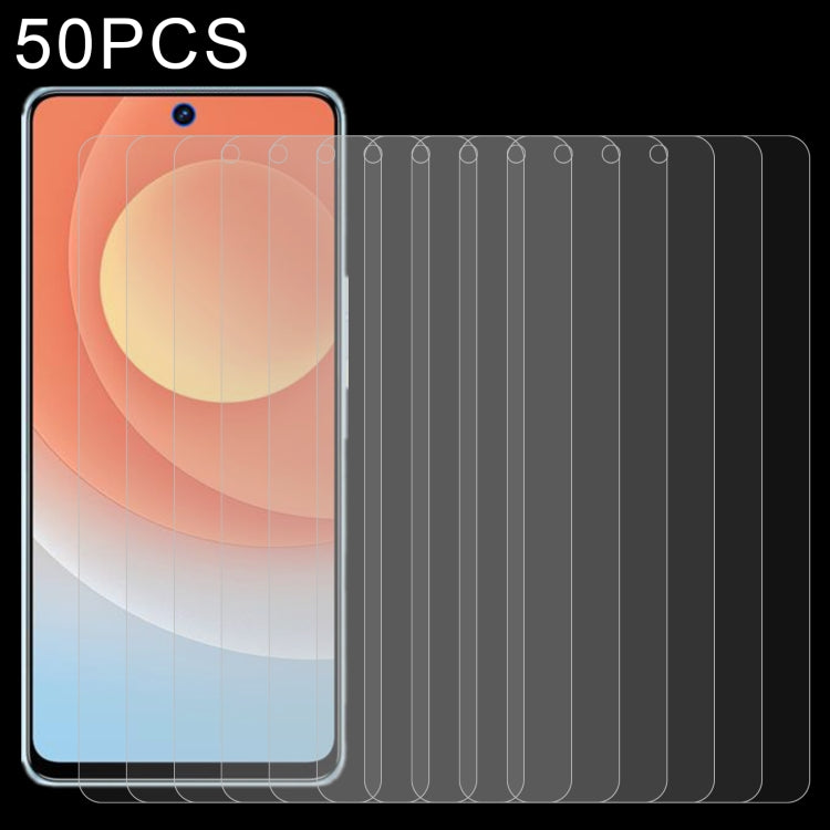50 PCS 0.26mm 9H 2.5D Tempered Glass Film For Tecno Camon 19 Pro