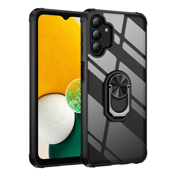 For Samsung Galaxy A13 4G/5G Shockproof Transparent TPU + Acrylic Protective Phone Case with Ring Holder