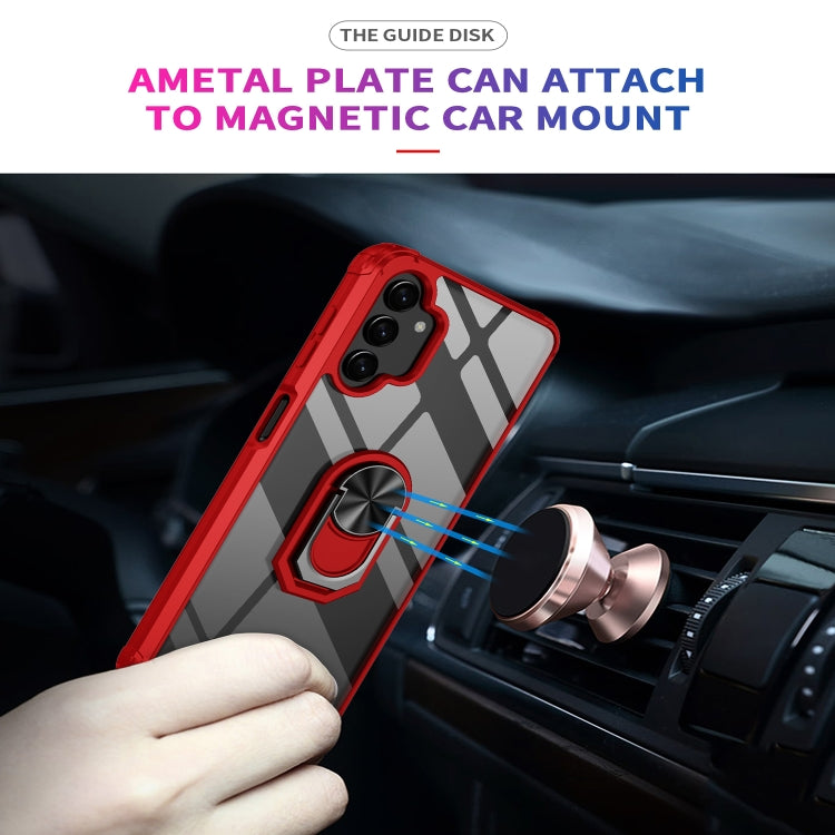 For Samsung Galaxy A13 4G/5G Shockproof Transparent TPU + Acrylic Protective Phone Case with Ring Holder