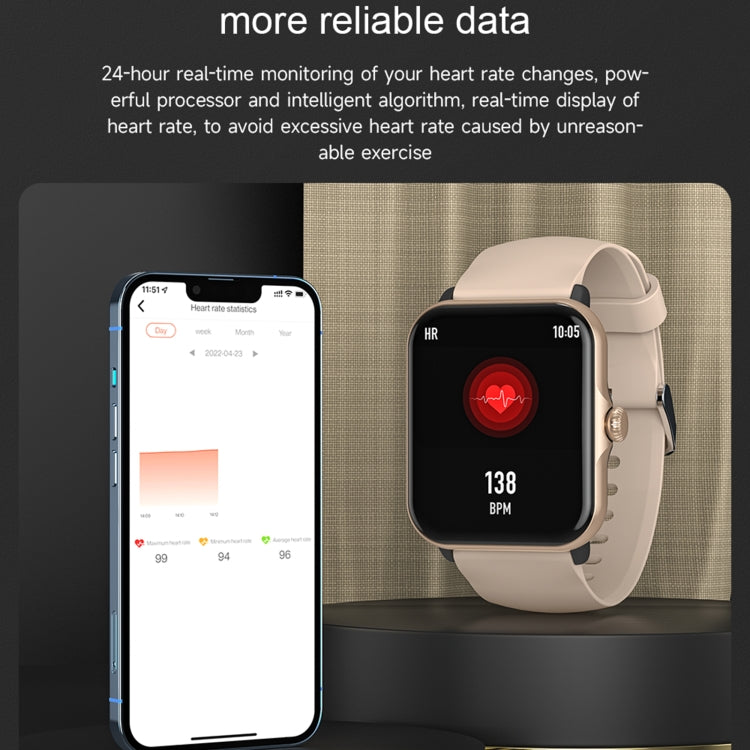 NK19 1.69 inch Screen Smart Watch, Support Bluetooth Calls, Heart Rate Monitoring, Sleep Monitoring(Tarnish)