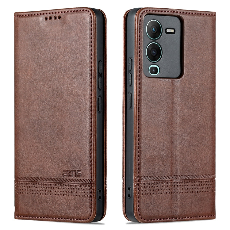For vivo S15 AZNS Magnetic Calf Texture Leather Phone Case