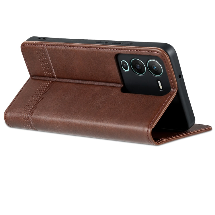 For vivo S15 AZNS Magnetic Calf Texture Leather Phone Case