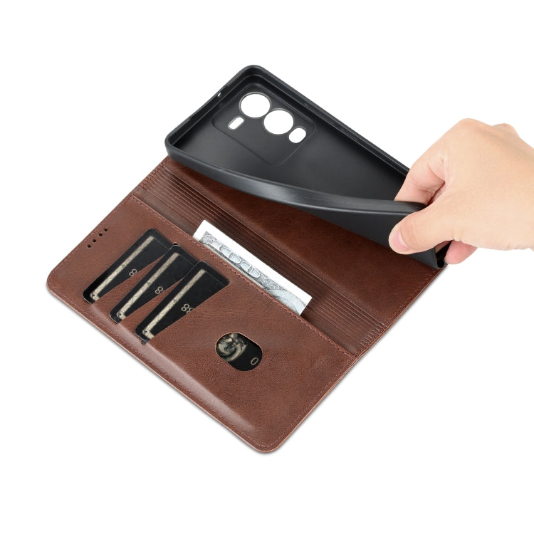 For vivo S15 AZNS Magnetic Calf Texture Leather Phone Case