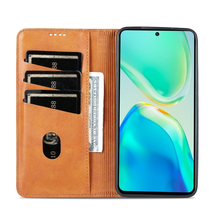 For vivo S15 AZNS Magnetic Calf Texture Leather Phone Case