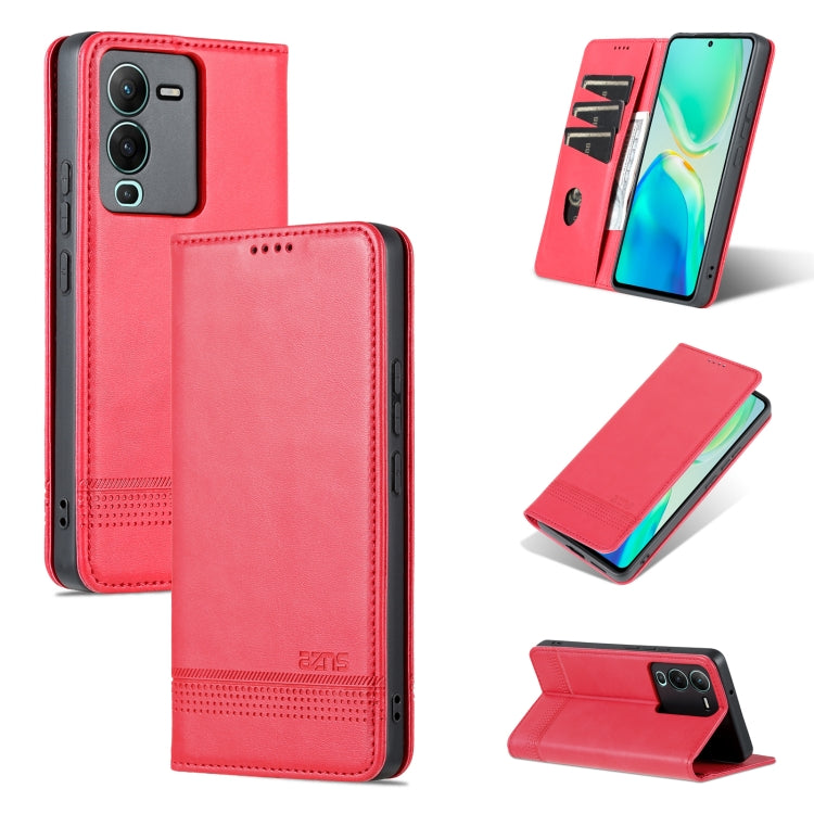For vivo S15 AZNS Magnetic Calf Texture Leather Phone Case