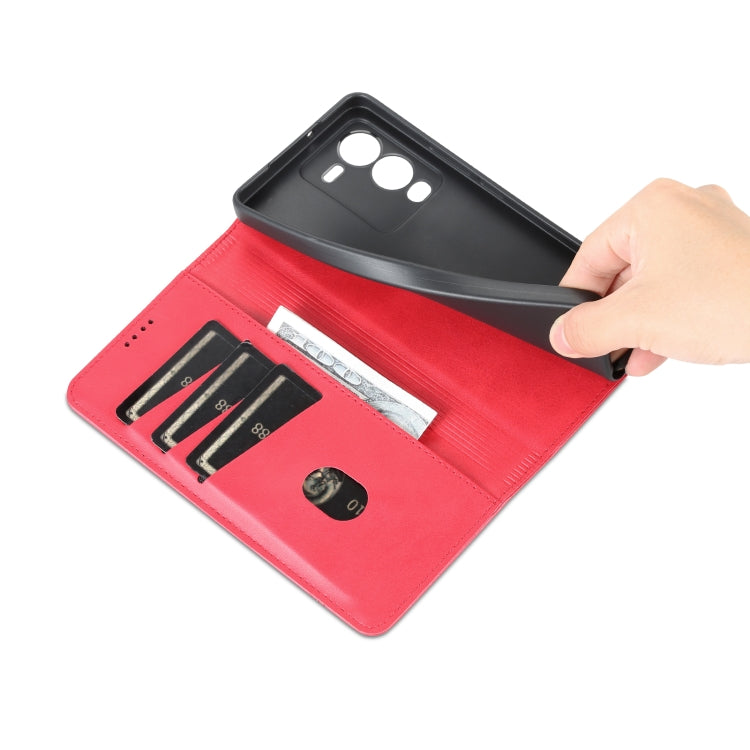 For vivo S15 AZNS Magnetic Calf Texture Leather Phone Case