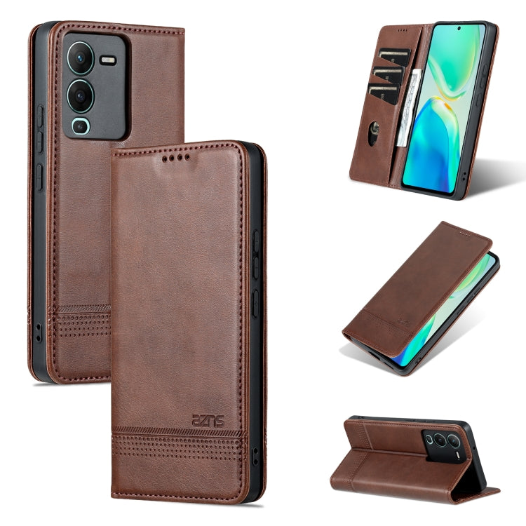 For vivo S15 Pro AZNS Magnetic Calf Texture Leather Phone Case