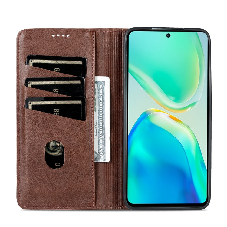 For vivo S15 Pro AZNS Magnetic Calf Texture Leather Phone Case