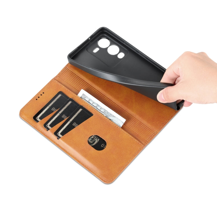 For vivo S15 Pro AZNS Magnetic Calf Texture Leather Phone Case