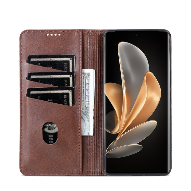 For vivo S17e AZNS Magnetic Calf Texture Leather Phone Case