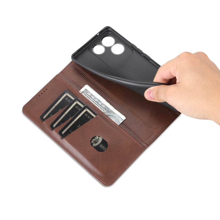 For vivo S17e AZNS Magnetic Calf Texture Leather Phone Case