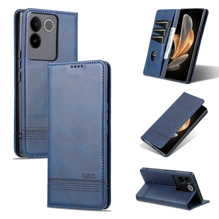 For vivo S17e AZNS Magnetic Calf Texture Leather Phone Case