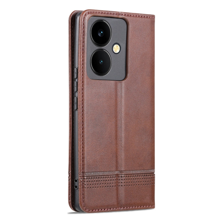 For vivo Y78+/Y78 Global AZNS Magnetic Calf Texture Leather Phone Case