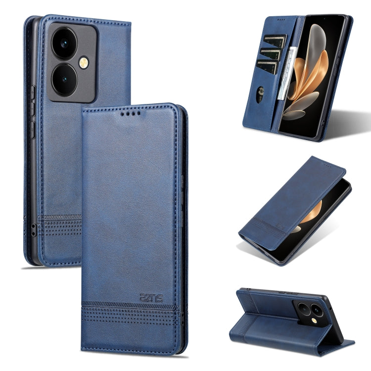 For vivo Y78+/Y78 Global AZNS Magnetic Calf Texture Leather Phone Case