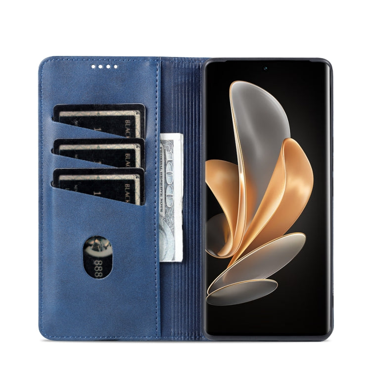 For vivo Y78+/Y78 Global AZNS Magnetic Calf Texture Leather Phone Case