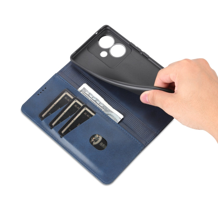 For vivo Y78+/Y78 Global AZNS Magnetic Calf Texture Leather Phone Case