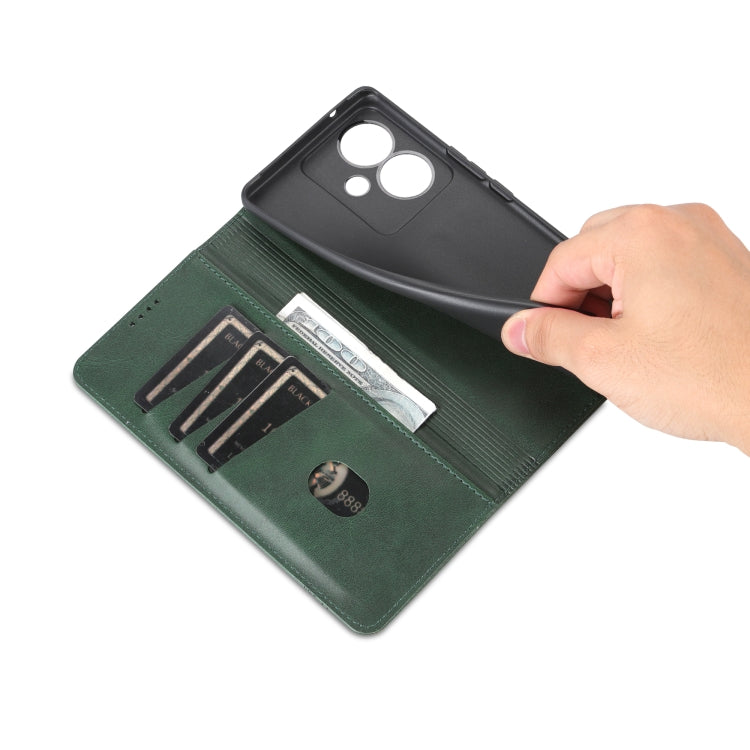 For vivo Y78+/Y78 Global AZNS Magnetic Calf Texture Leather Phone Case