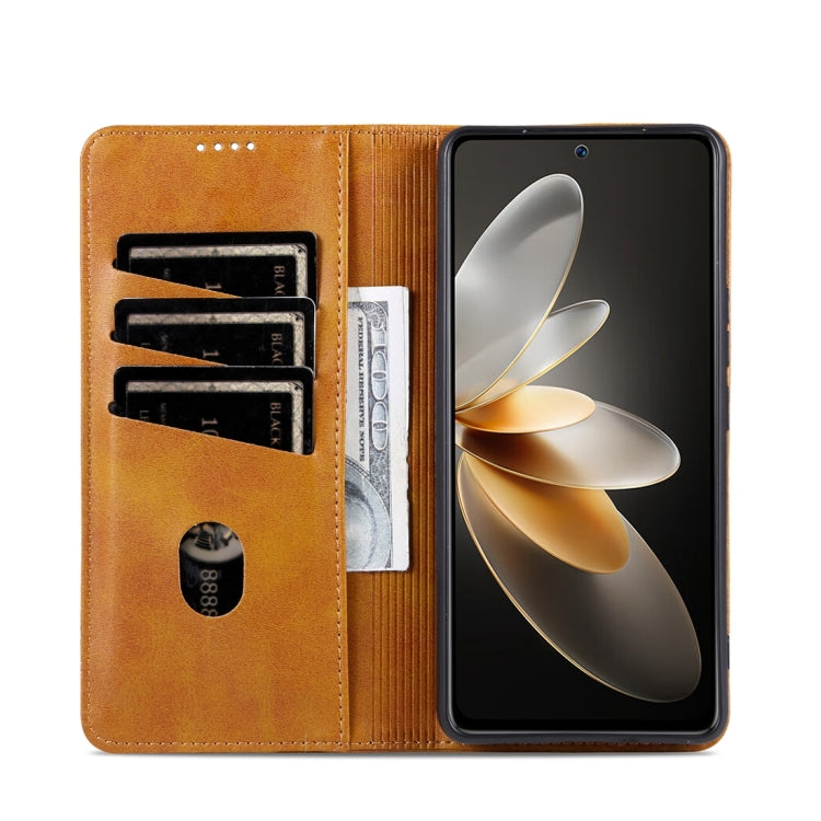 For vivo S17 AZNS Magnetic Calf Texture Leather Phone Case