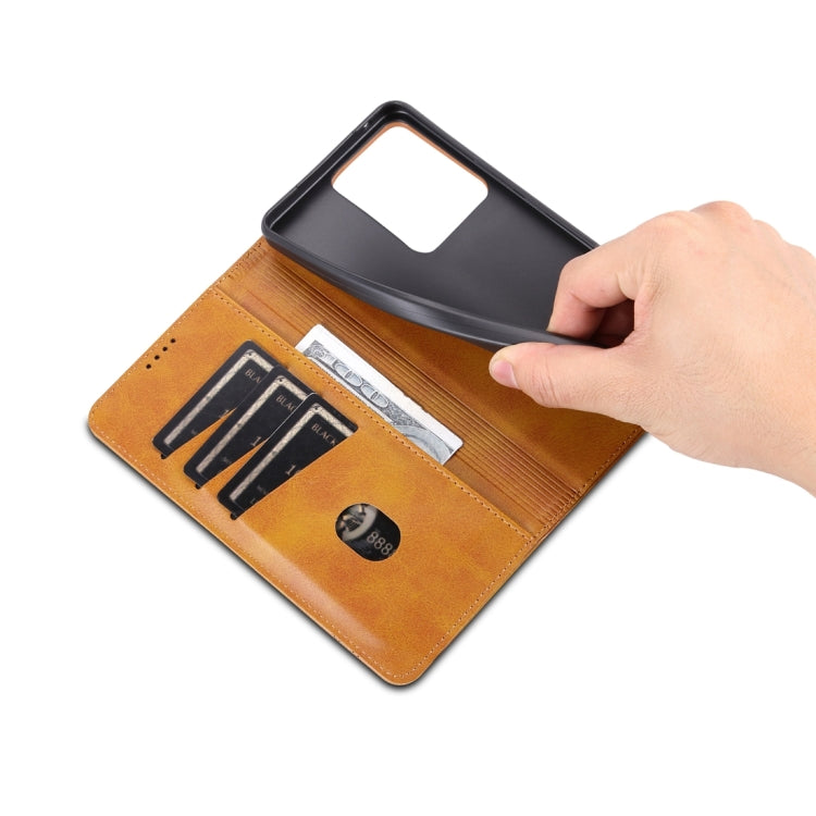 For vivo S17 AZNS Magnetic Calf Texture Leather Phone Case