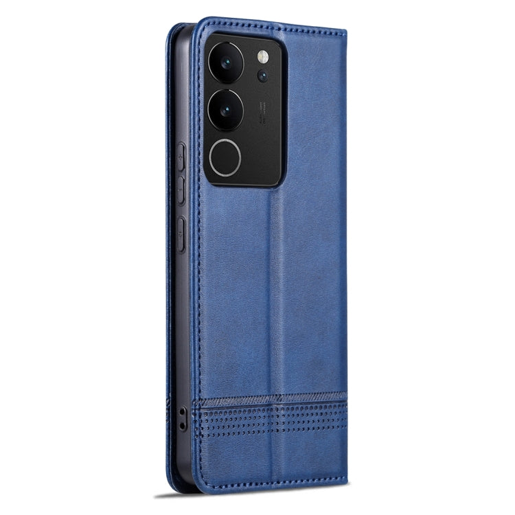 For vivo S17 AZNS Magnetic Calf Texture Leather Phone Case