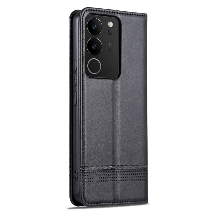 For vivo S17 AZNS Magnetic Calf Texture Leather Phone Case