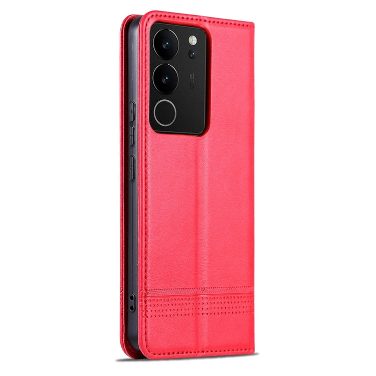 For vivo S17 AZNS Magnetic Calf Texture Leather Phone Case