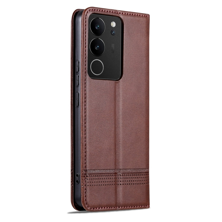 For vivo S17 Pro AZNS Magnetic Calf Texture Leather Phone Case