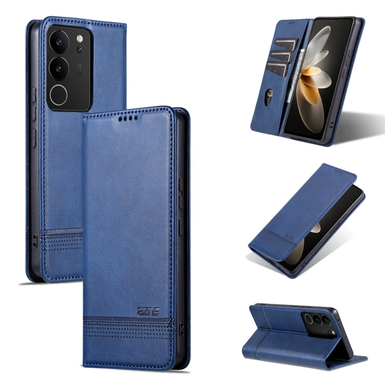 For vivo S17 Pro AZNS Magnetic Calf Texture Leather Phone Case