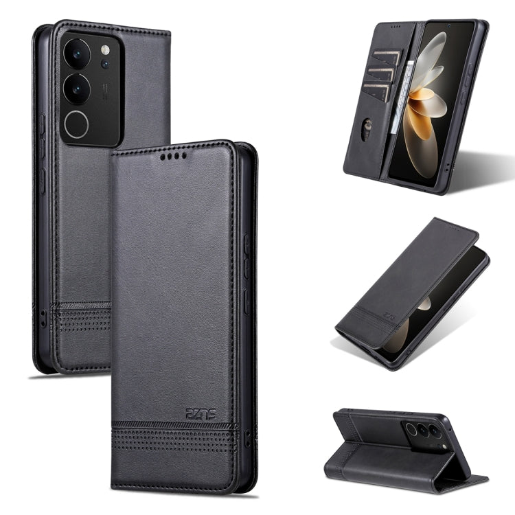 For vivo S17 Pro AZNS Magnetic Calf Texture Leather Phone Case