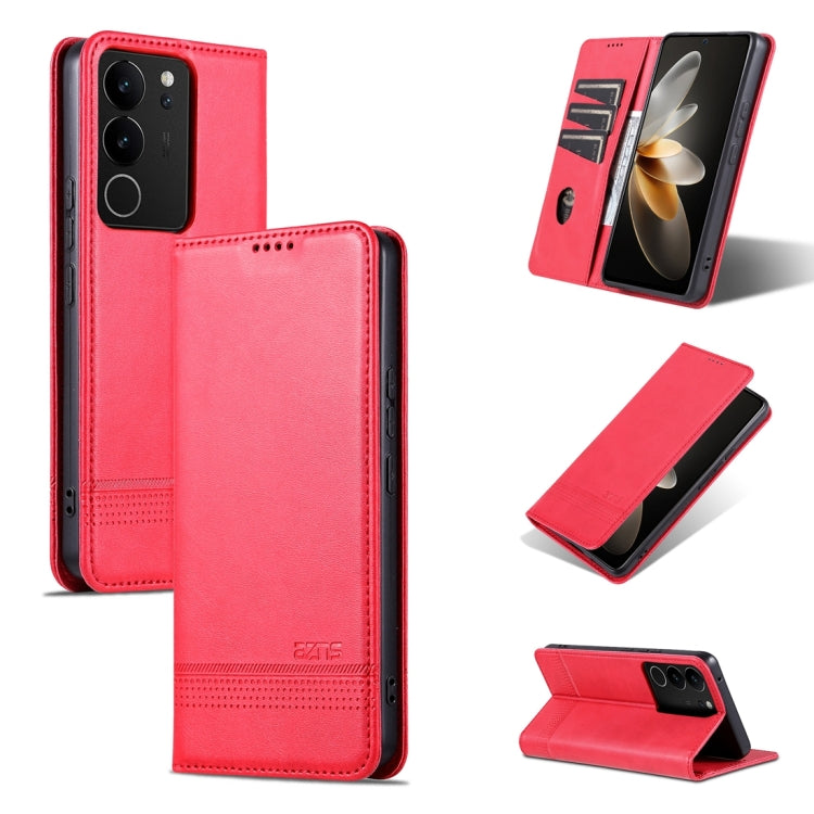 For vivo S17 Pro AZNS Magnetic Calf Texture Leather Phone Case