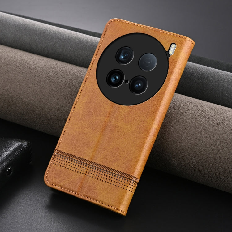 For vivo X100 Ultra AZNS Magnetic Calf Texture Leather Phone Case