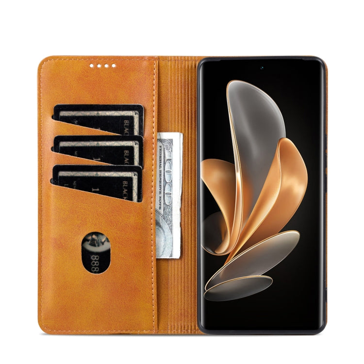 For vivo X100 Ultra AZNS Magnetic Calf Texture Leather Phone Case