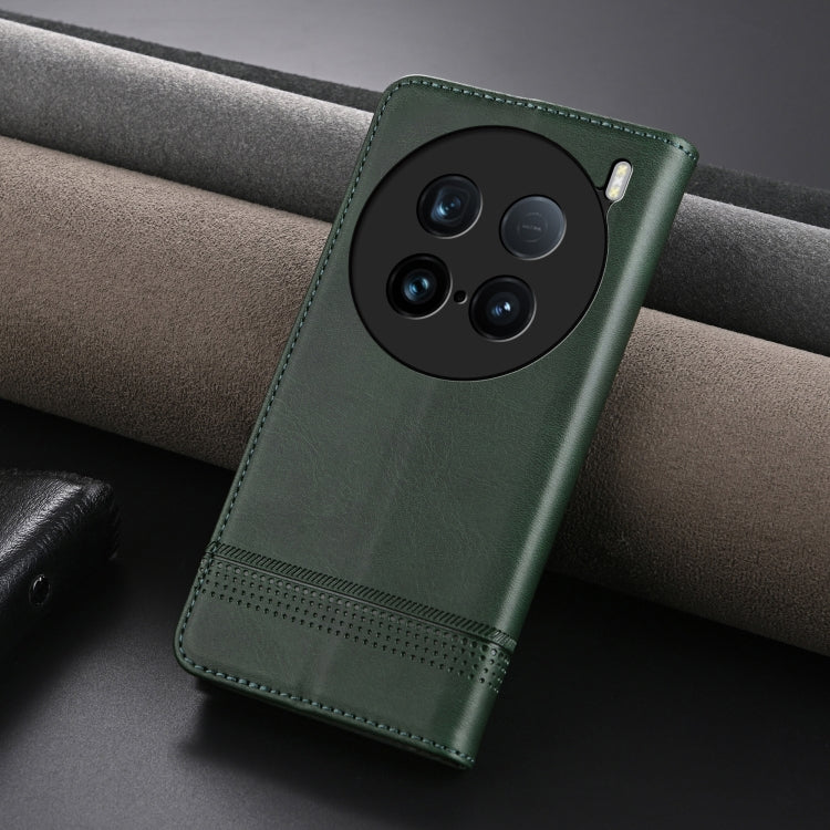 For vivo X100 Ultra AZNS Magnetic Calf Texture Leather Phone Case