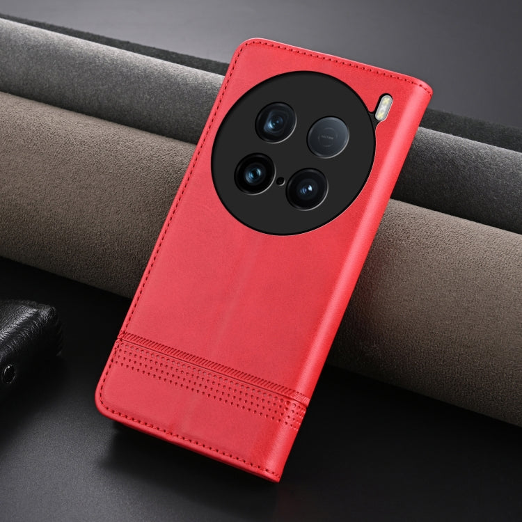 For vivo X100 Ultra AZNS Magnetic Calf Texture Leather Phone Case