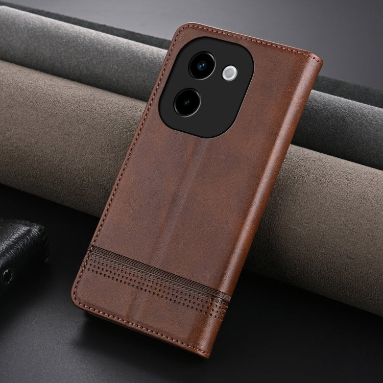 For vivo Y200 5G AZNS Magnetic Calf Texture Leather Phone Case