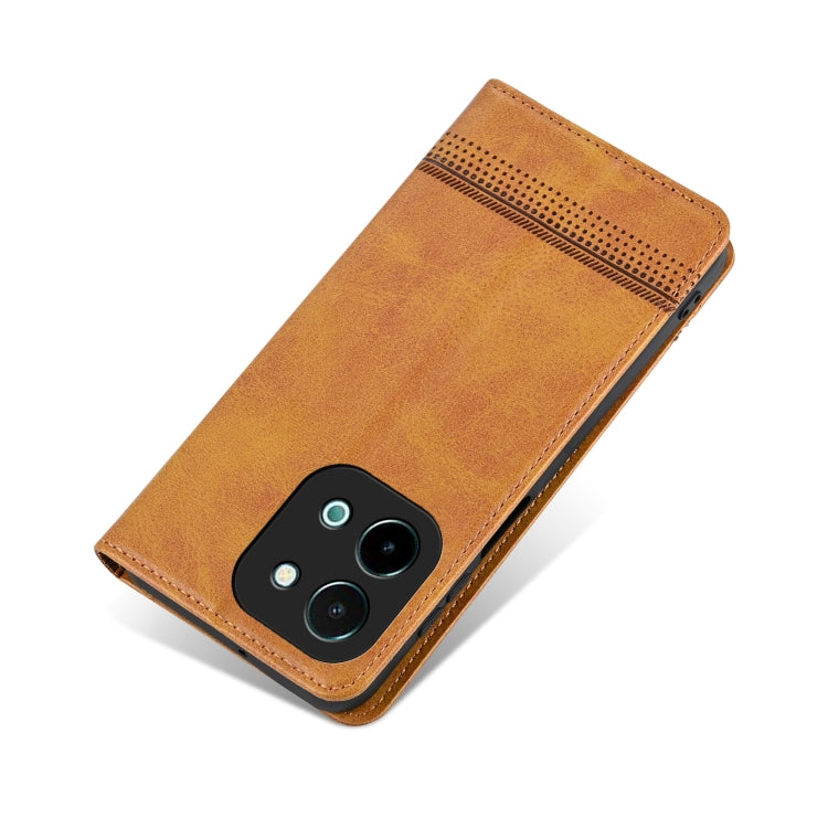 For vivo Y28 4G AZNS Magnetic Calf Texture Leather Phone Case