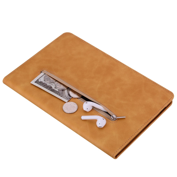 For Lenovo Tab M10 10.1 3rd Gen Skin Feel Solid Color Zipper Leather Tablet Case