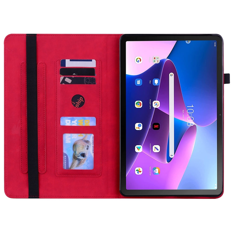 For Lenovo Tab M10 10.1 3rd Gen Skin Feel Solid Color Zipper Leather Tablet Case