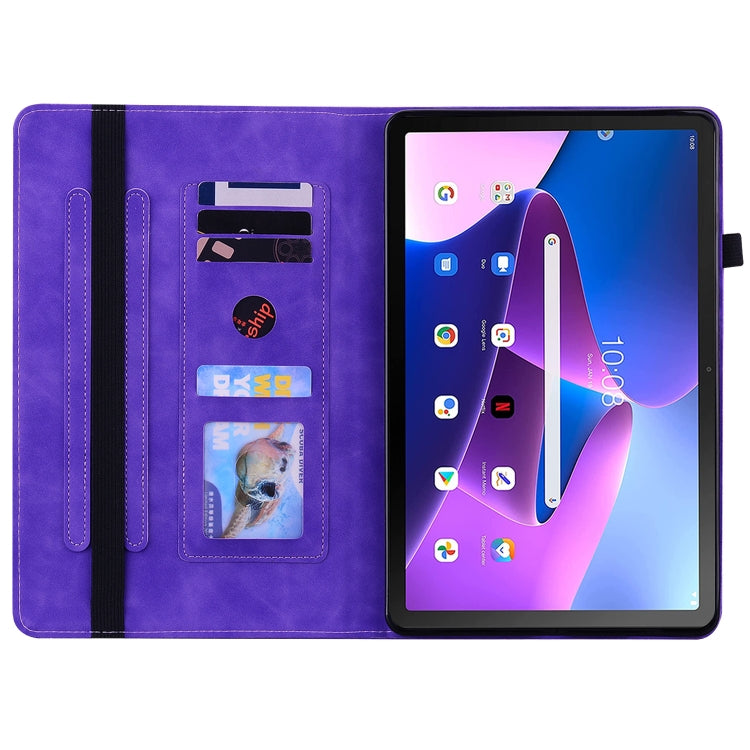 For Lenovo Tab M10 10.1 3rd Gen Skin Feel Solid Color Zipper Leather Tablet Case