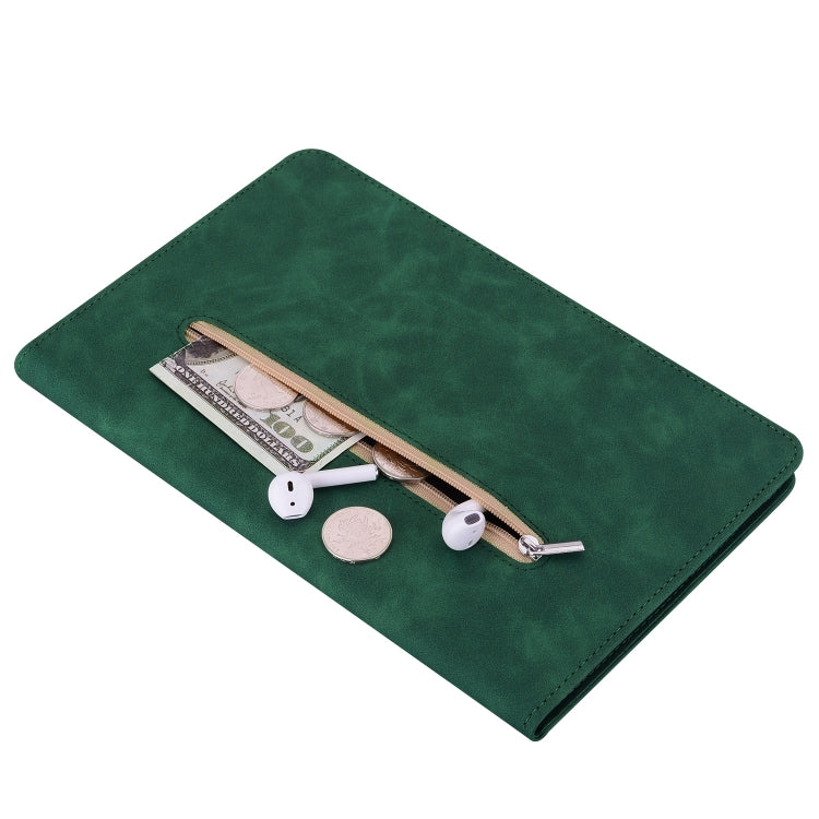 For Lenovo Tab M10 10.1 3rd Gen Skin Feel Solid Color Zipper Leather Tablet Case